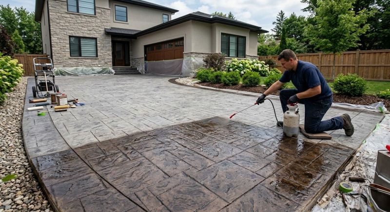 Concrete Driveway Staining in Fort Worth, TX