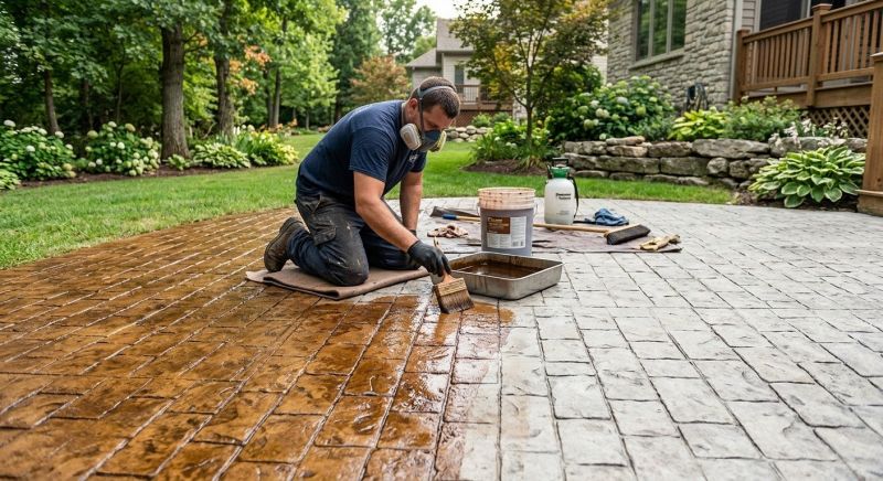 Concrete Patio Staining in Dallas, TX