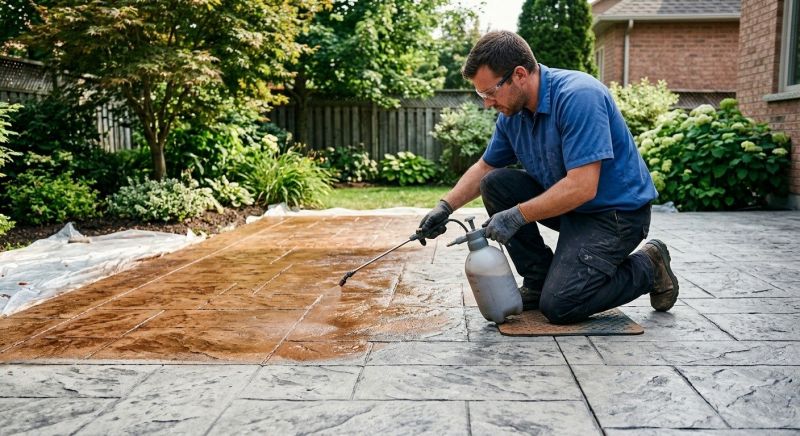 Concrete Patio Staining in Corpus Christi, TX